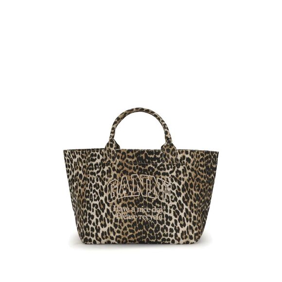 Ganni Women Xxl Leopard Tote Bag - Picture 1 of 4